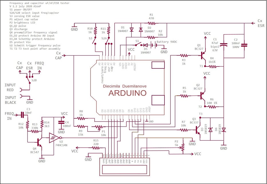 Arduino CAP-ESR-FREQ Meter